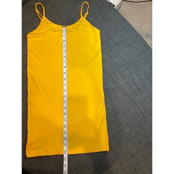 Charlie Page Yellow Long Camisole Top with Adjustable Straps Sz S - Picture 6 of 6